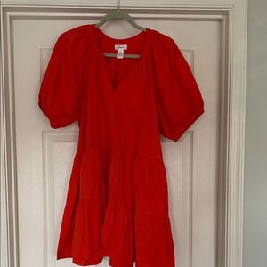 Japna Vibrant Orange Cotton Dress